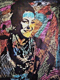 портрет в технике граттаж по фото