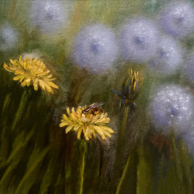 Одуванчики и пчелка)))