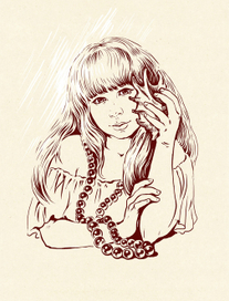 Девочка со стеклянными бусами