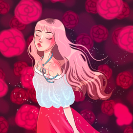 Девушка в розах