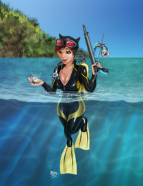 Женщина-кошка в отпуске