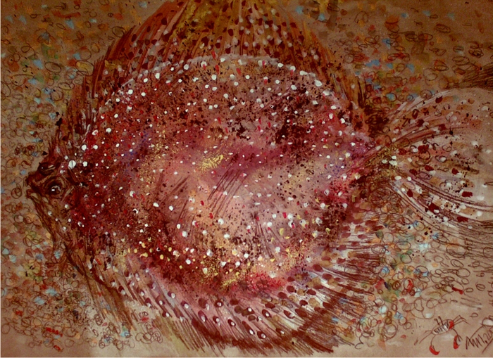 Лежачая плоско-дура в крапинку