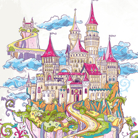 "ЗАМОК". РИСУНОК И ДИЗАЙН ПРИНТА НА ФУТБОЛКУ.