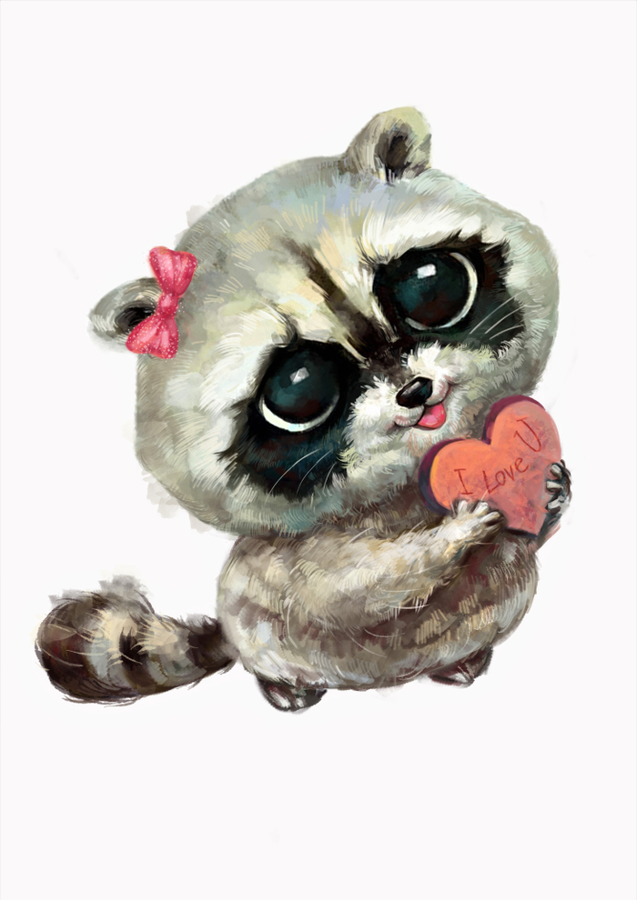 Влюбленный енот