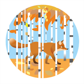 Лиса в лесу