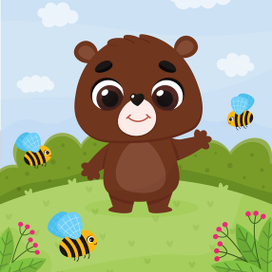 Медвежонок / векторная иллюстрация