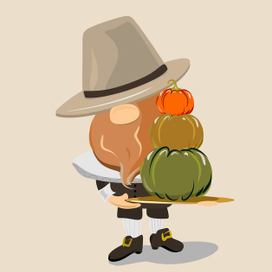 гномик с пирогом из тыквы