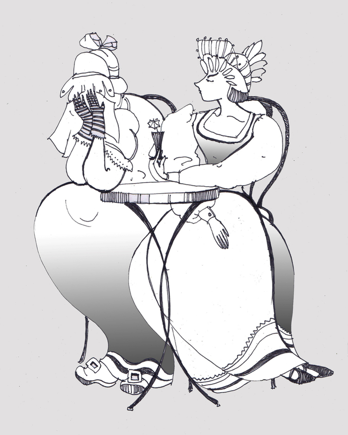 Иллюстрация по спектаклю Театра Доктора Дапертутто (г. Пенза) "Вдовы"(С.Мрожек) 