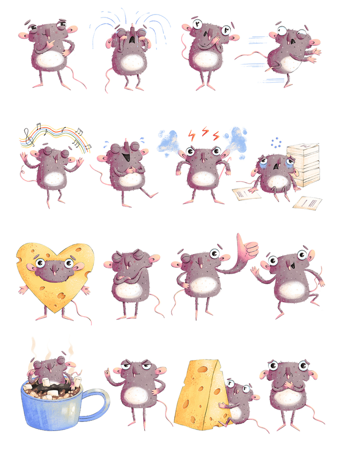 Стикеры с мышонком