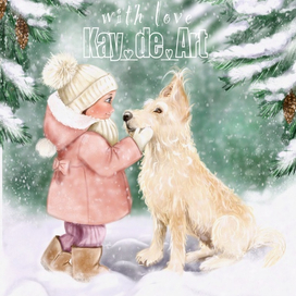 Встреча девочки и дворняги