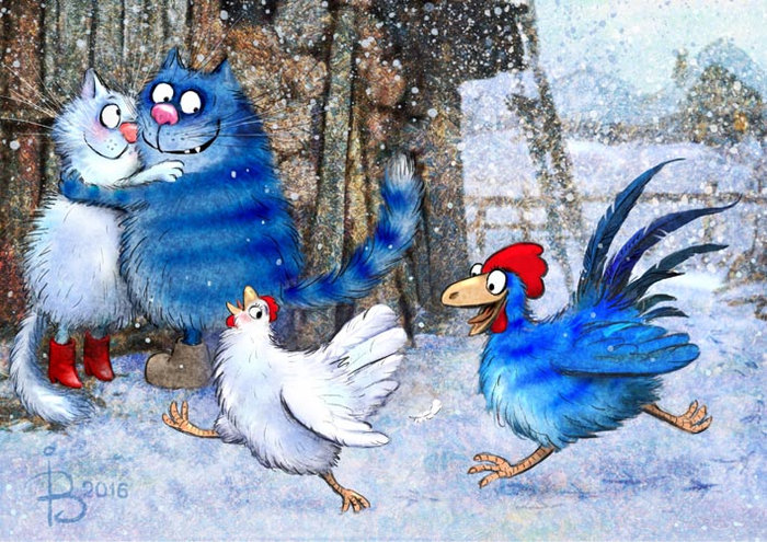 Кот и Петух ухлёстывают за дамами