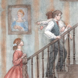 Иллюстрация к повести Луизы Мэй Олкотт "Маленькие женщины замужем"