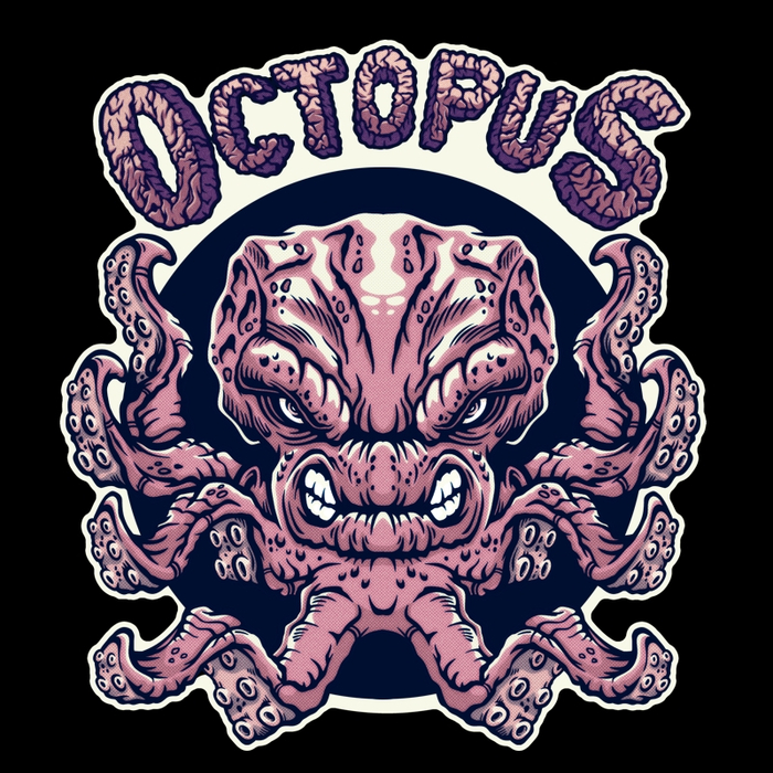 Принт "Разъяренный осьминог"