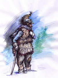 Отступление из России. Кирасир. Эскиз