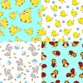 Набор бесшовных паттернов детский