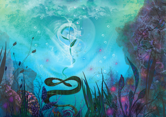 Белый танец в водных просторах