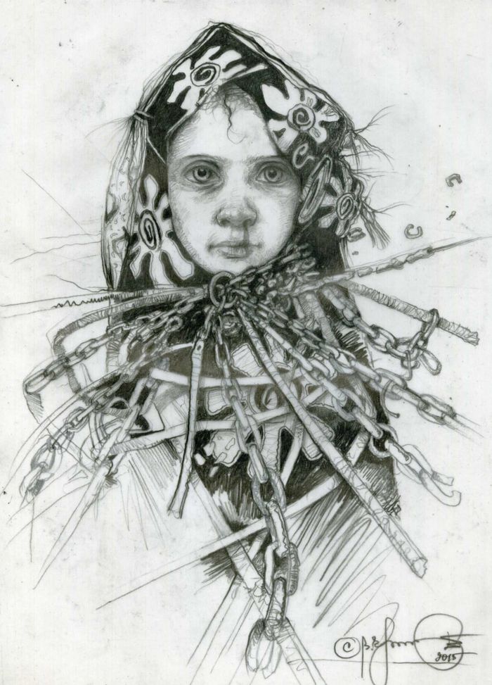 . sketch. 2015.The face of death ...