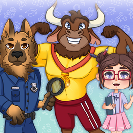 Иллюстрации для детского пособия UNI KID