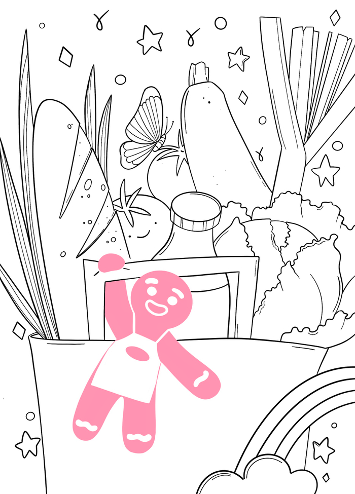 Раскраска для проекта "Ужин дома". 