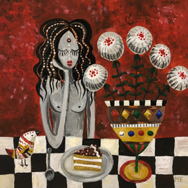 Девушка за столом 