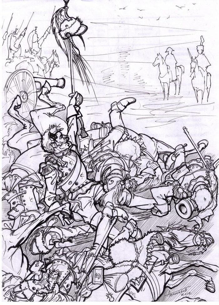 Победа в сражении при Эсслинге. Кирасиры приветствуют императора