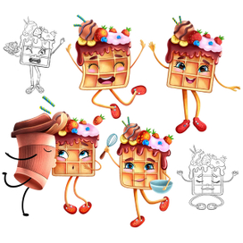 Бренд персонаж для кафе бельгийских вафель