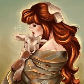 Девушка с барашкой