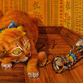 графическая серия «Кошки -Мышки».бумага, акварель, карандаш. 20х30 см