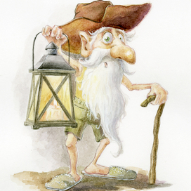 Гном с фонарем