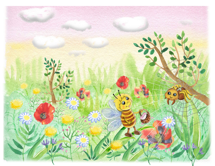 пчелка и паучок