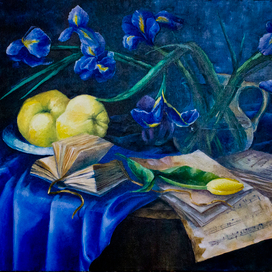 Натюрморт в тонах индиго