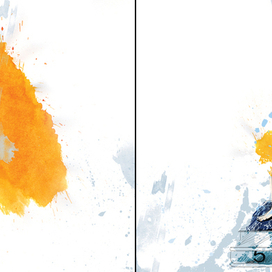 разворот для журнала "Плавание" в статью о Майкле Фелпсе. без текста