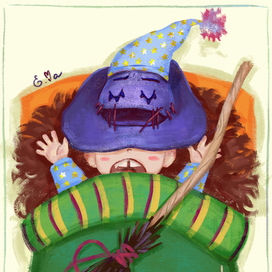 Ведьма спит. И шляпа спит.