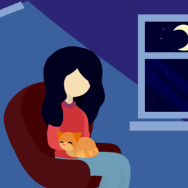 Одинокий вечер у окошка.