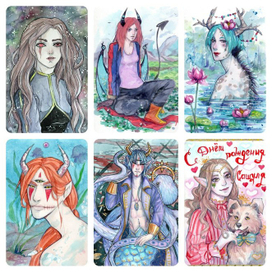 акварельный коллаж 2