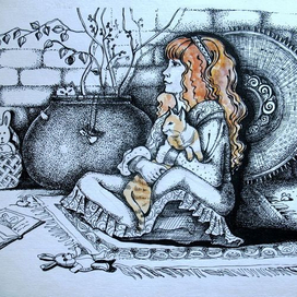 девочка с котом