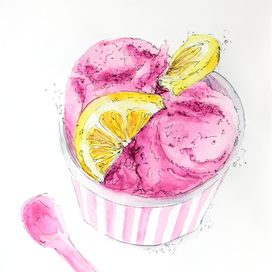Watercolor illustration Ice Cream