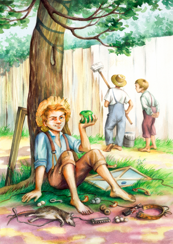   Приключения Тома Сойера. Малярные работы.