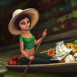 Девушка в лодке