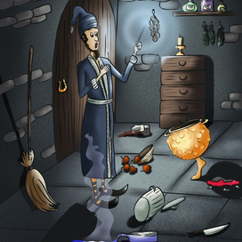 Иллюстрация к «Сказки Барда Бидля» Колдун и волшебный горшок