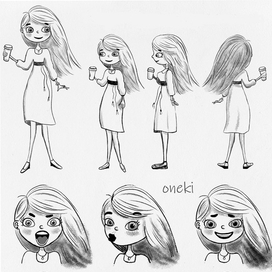 Разработка персонажа, ракурсы, эмоции