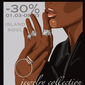 Advertising banner of jewelry in flat style