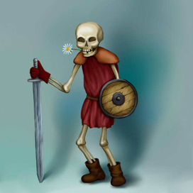 Добродушный скелет-воин