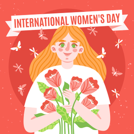 Postcard for International Women's Day. Vector illustration for Freepik