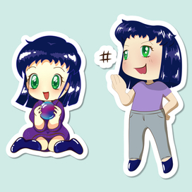 Стикеры чиби персонажа