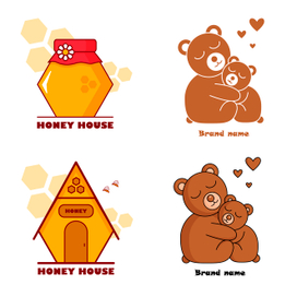 Логотипы - мишки и мед