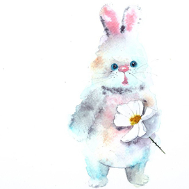 Акварельный зайчик
