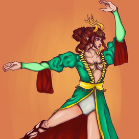 Девушка с рогами