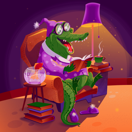 Крокодил и книги