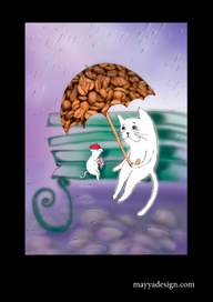 "Кофейная кошка" Иллюстрация к сборнику рассказов для детей 